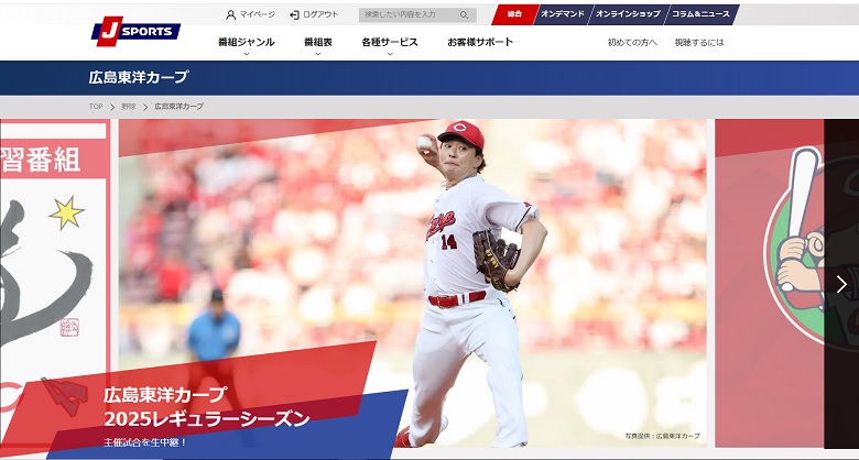 スカパー!プロ野球セット、J SPORTS1、広島主催試合